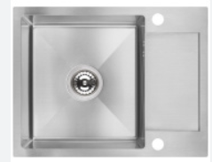 LAVEO nerūsējošā tērauda virtuves izlietne MARMARA 440x570x200mm ar sifonu